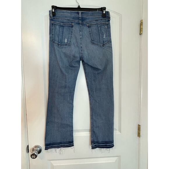 DL1961 Jeans Size 29 High Rise Boho Festival Hippie Ankle Cropped Raw Hem - Picture 4 of 8